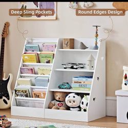 White Wood Multifunctional 4-Tier Bookcase with Bookcase Display Stand