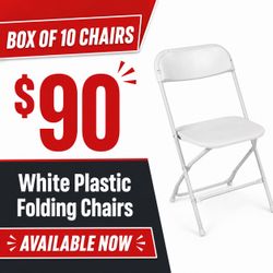 10 plastic folding chairs