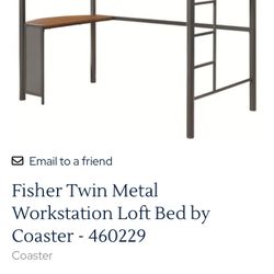 twin metal workstation loft bed