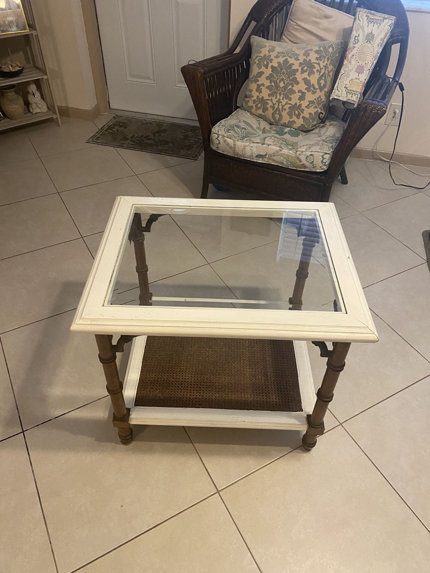 Glass Top End Table