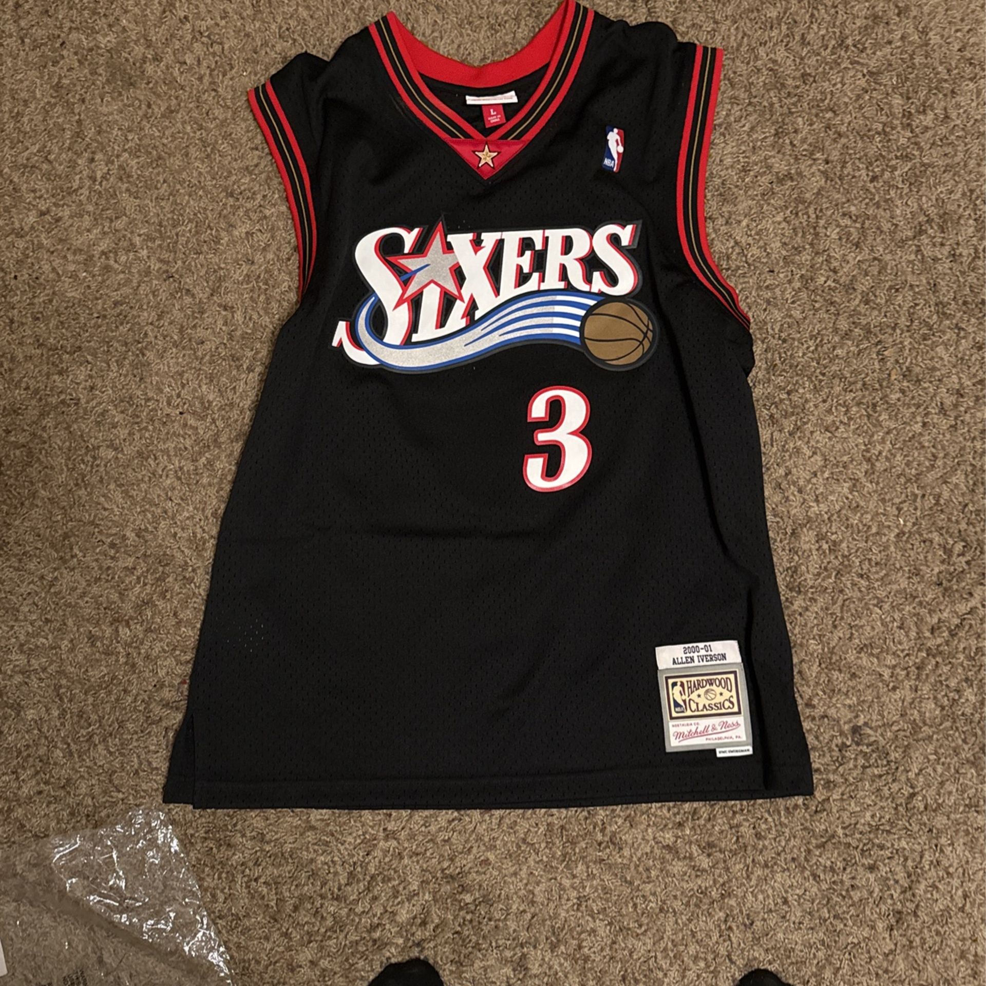 NBA 76ers Allen Iverson Jersey Size L
