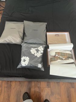Designer clothing and shoes (Essentials, Denim Tears, Burberry Shoes)