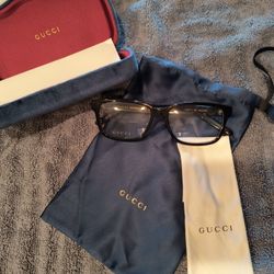 Gucci Rectangular Eyeglasses Black 55mm