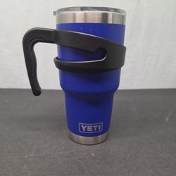Yeti Rambler Vacuum Insulated Tumbler  blue 30oz Detachable Handle
