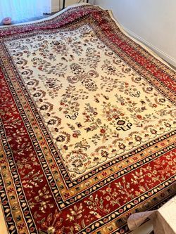Beautiful Red & Cream Traditional Floral Area Rug