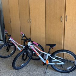 Two Girls 24” Trek Precaliber Mountain Bikes ~ 8 Speed
