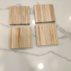 Set Of Finished Rustic Wood Coasters 
