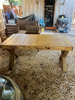 Wood table and Wood Benches