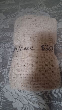 Pretty  89" X 89" Vintage Table Cloth
