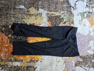 Black Flat-Front Dress Pants