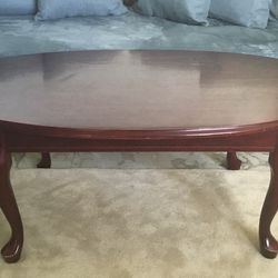 Oval Cherry Wood Coffee Table