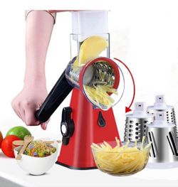 Manual Rotary Cheese Grater with 3 Drum Blades