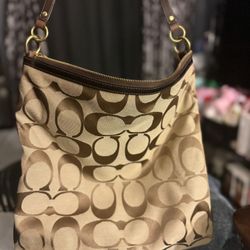 Coach Signature Hobo Shoulder Bag