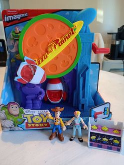 Disney Fisher Price Imaginext Toy Story Pizza Planet Toy Woody Buzz Bo Peep Alien New extras