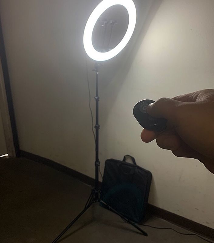 $90 (new in box) 17” led selfie ring light 90” tall tripod stand with phone holder bluetooth camera remote
