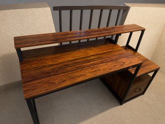 Desk with tv monitor/storage drawer
