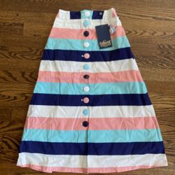 Collectif Vintage London Camilla Pastel Stripes A Line Skirt