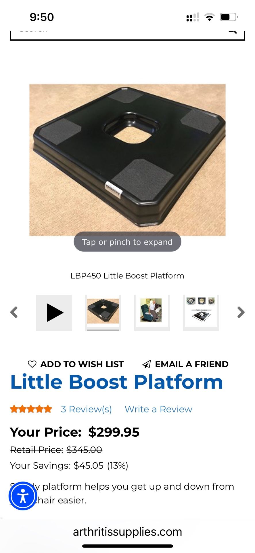 Platform for recliner “Little Boost Platform”