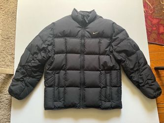 Vintage Nike Down Puffer Jacket Black Youth L 14-16 Fits Women’s Petite XS-S 90s Y2K