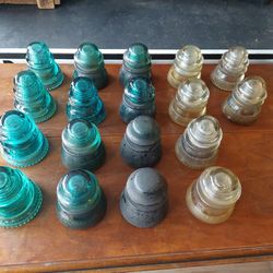 Vintage Phone  Glass Insulators 