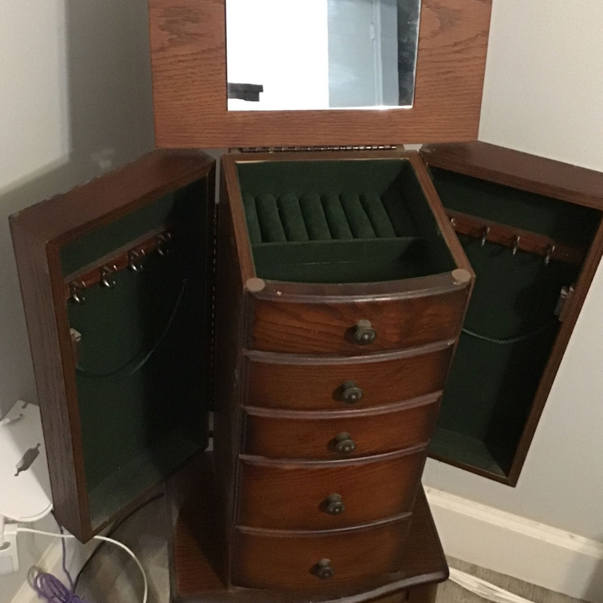 Jewelry Armoire with Five Drawers
