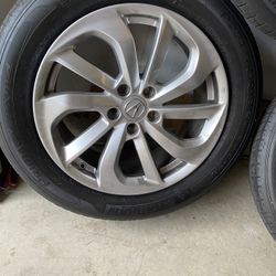 $399.99 O.B.O.  18' Like New Silver Acura Rims And Tires. Black Rim Wrap Included To Change Rims To Black And Protect Them As Well. 