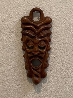 Vintage African Wall Art: 2 masks (10" × 3").