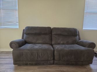 Grey loveseat recliner