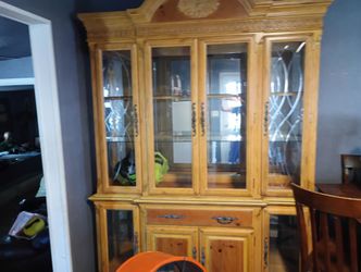 Beautiful Pecan Wood Hutch Very Heavy 93 Inches Tall 63 Wide 2 Pieces