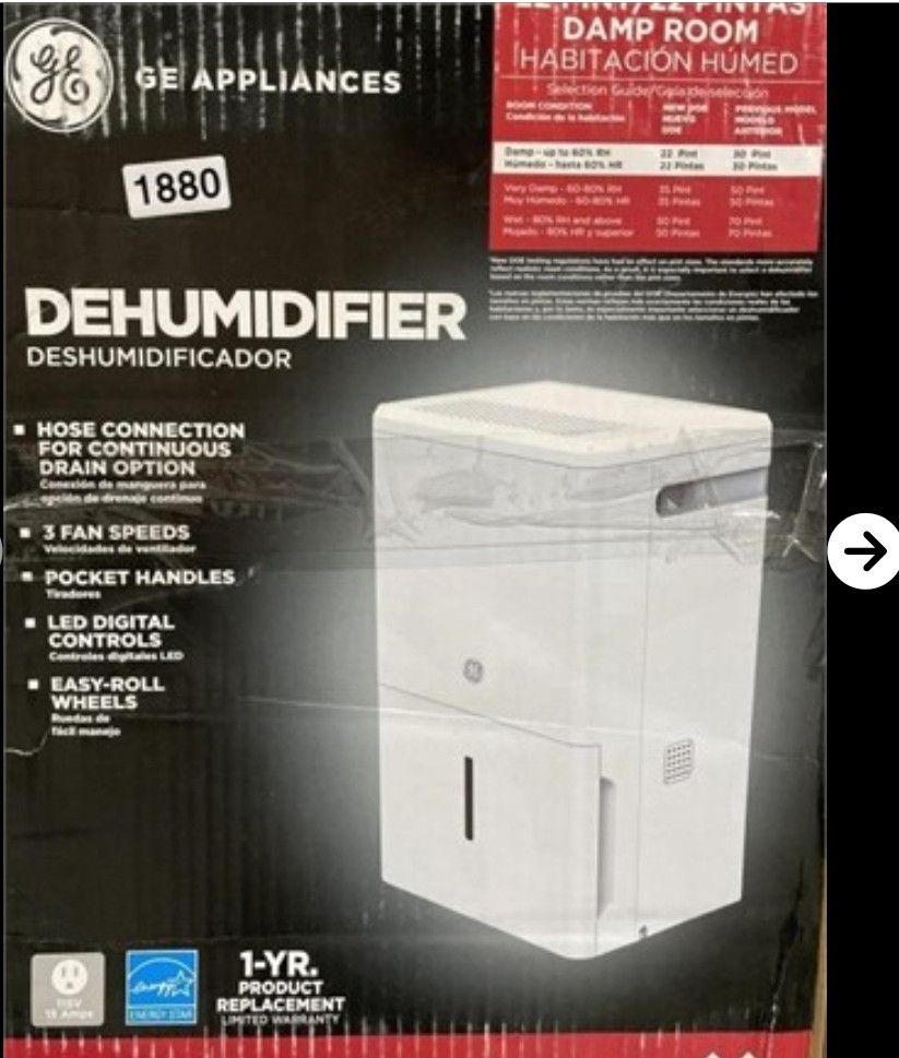 Ge dehumidifier New In Box