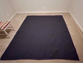 Large Muji Hand-Woven Cotton Blend Dhurrie Rug Flat Solid Gray Thin Washable Big 6' 9" x 8' Neutral