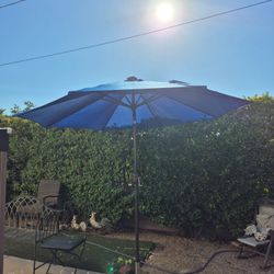 9” FT Solar Light Market Umbrella Patio Color: Blue Base Not Included