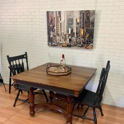 Table Solid Wood With Casters