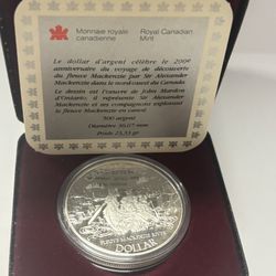 1989 Canada Silver Proof Dollar With Box & COA Mackenzie River