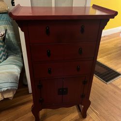 Jewelry Makeup Wood Chest Drawers Armoire