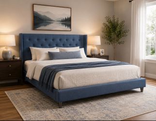Cal king bed frame and mattress