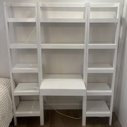 Wall Leaning  Desk With Shelves