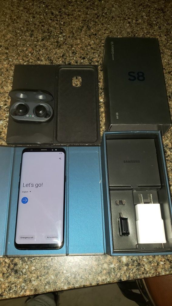 Samsung galaxy S8 64 GB,cricket and Samsung galaxy buds