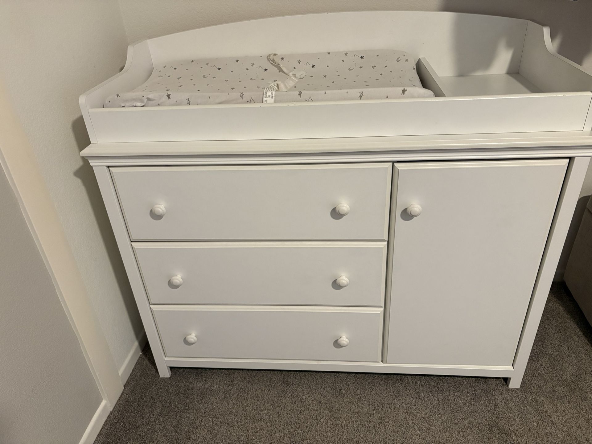 White Baby Changing Table Plus Dresser