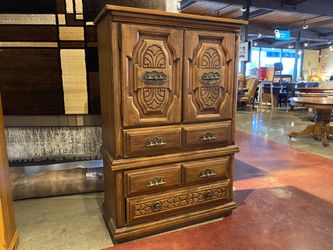Old School All-Wood Armoire w/ Shelf Storage