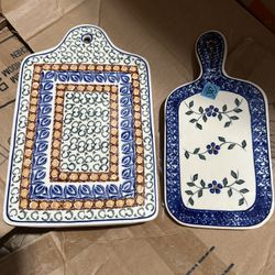 2 NEW Polish Pottery Cutting ‘Boards’