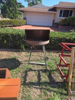 Mix match of free items some vintage including vintage wood boxes vintage trash cans Vintage Grill vintage drink table first come first serve