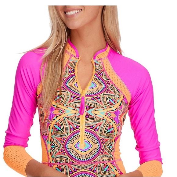 Body Glove Iggy Paradise Swim Top Sz M