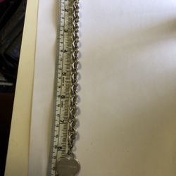 Vintage 9 Inch Judith Ripka Sterling Silver Heart Bracelet 