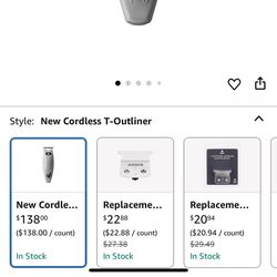 Andis Wireless Clippers T-Outliner