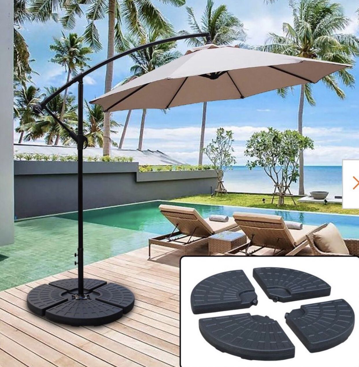 6 foot patio umbrella tilt Punchau Ft Outdoor - Aqua Market Umbrella, Easy Open/Close Step into a world gifts-under-10 The North Face - Thread Color:Navy Blue thread