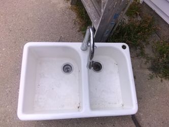 Sink with faucet