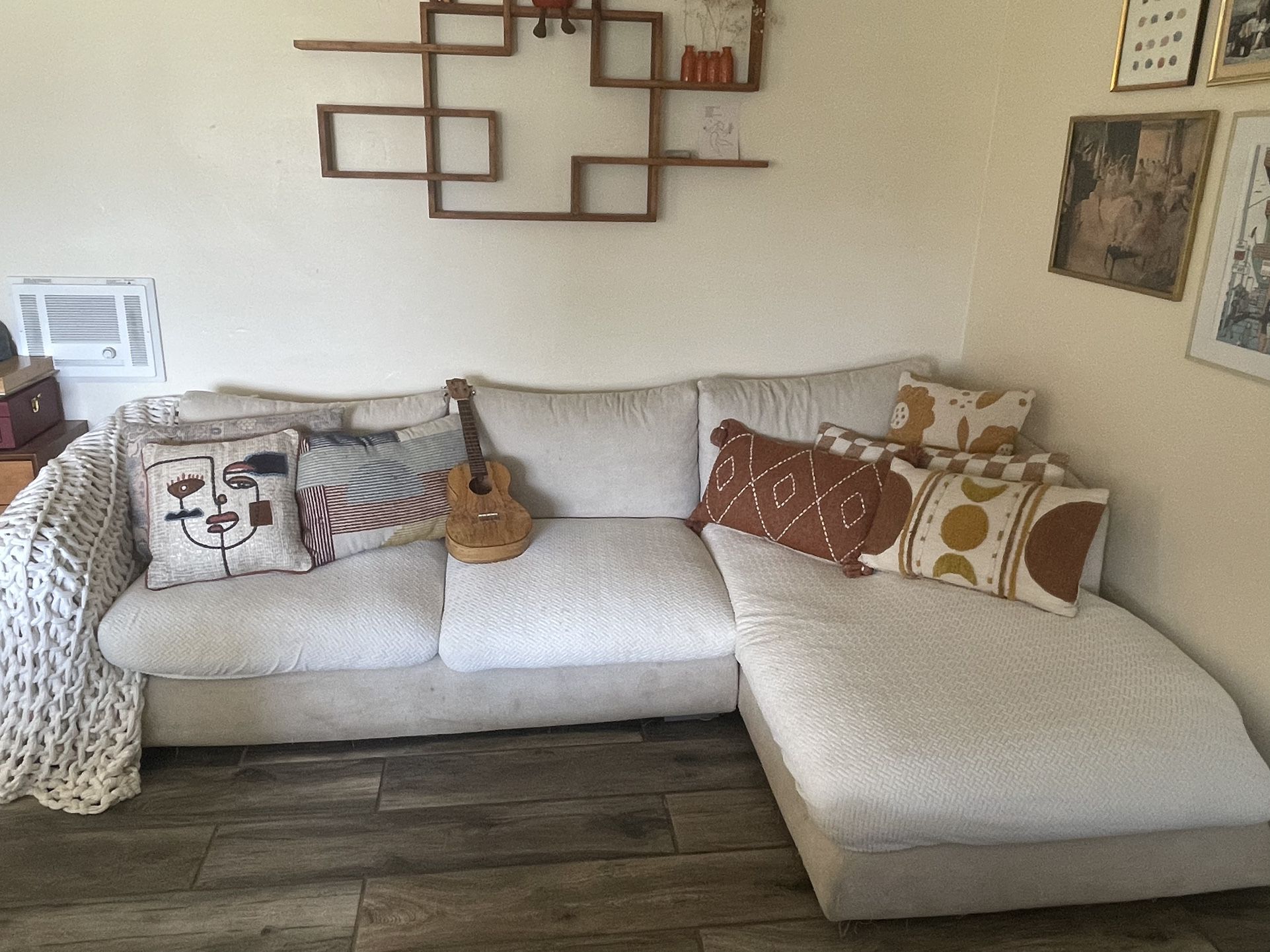 Cream Chaise Sectional 