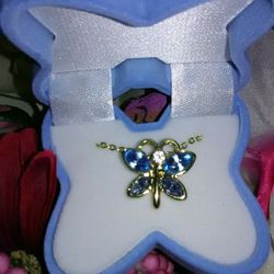 Butterfly Necklace And Box
