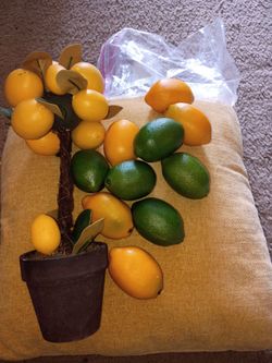 Fake Citrus Fruit Decor Set with Topiary